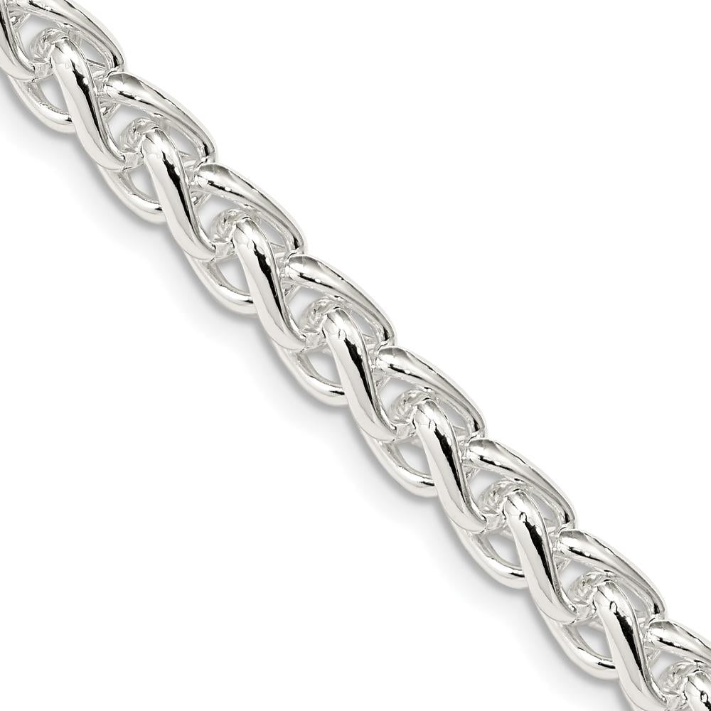 Sterling Silver 26" 6mm Polished Spiga Chain Necklace with Lobster Clasp by Lumare Gioia