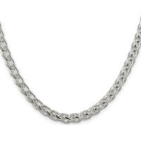 Sterling Silver 26" 6mm Polished Spiga Chain Necklace with Lobster Clasp by Lumare Gioia