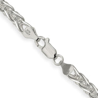 Sterling Silver 26" 6mm Polished Spiga Chain Necklace with Lobster Clasp by Lumare Gioia