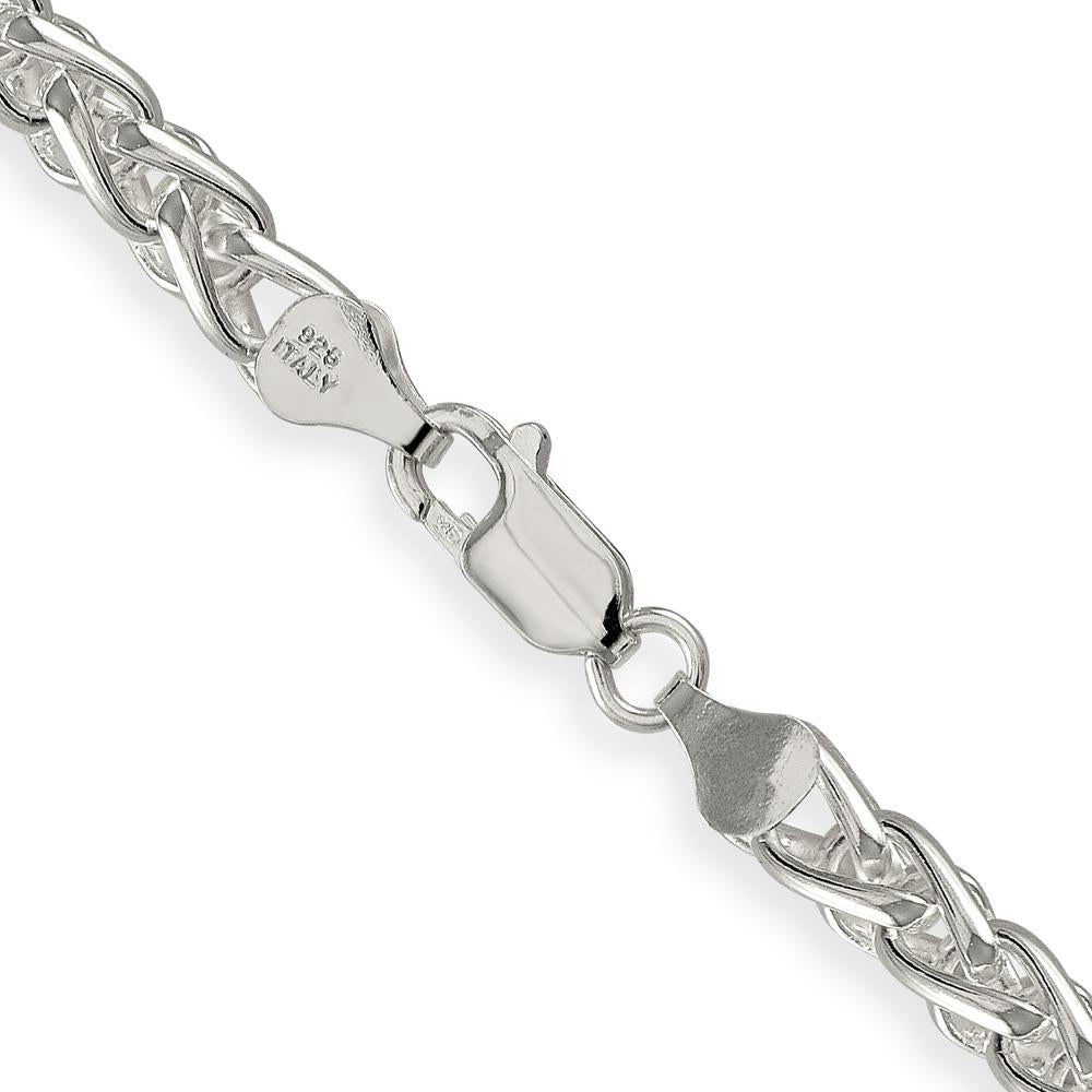 Sterling Silver 26" 6mm Polished Spiga Chain Necklace with Lobster Clasp by Lumare Gioia