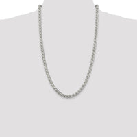 Sterling Silver 26" 6mm Polished Spiga Chain Necklace with Lobster Clasp by Lumare Gioia