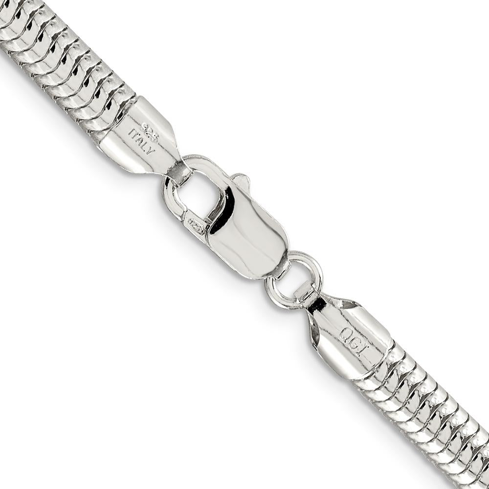 Sterling Silver 26" 6mm Round Snake Chain Necklace - Polished Finish with Lobster Clasp by Lumare Gioia