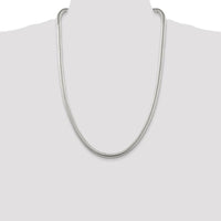 Sterling Silver 26" 6mm Round Snake Chain Necklace - Polished Finish with Lobster Clasp by Lumare Gioia