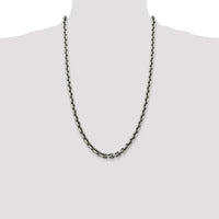 Sterling Silver 26" 7.0mm Diamond-Cut Elongated Cable Link Chain with Lobster Clasp by Lumare Gioia
