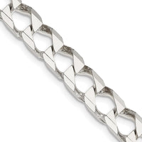 Sterling Silver 26" 7.2mm Diamond-Cut Square Curb Chain by Lumare Gioia