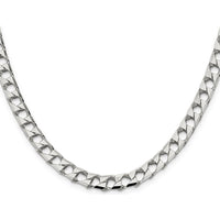 Sterling Silver 26" 7.2mm Diamond-Cut Square Curb Chain by Lumare Gioia