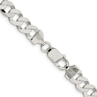 Sterling Silver 26" 7.5mm Flat Curb Chain with Polished Finish - Solid 925 Silver by Lumare Gioia