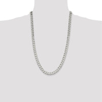 Sterling Silver 26" 7.5mm Flat Curb Chain with Polished Finish - Solid 925 Silver by Lumare Gioia
