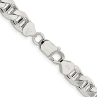 Sterling Silver 26" 8.25mm Diamond-Cut Flat Anchor Curb Chain with Lobster Clasp by Lumare Gioia