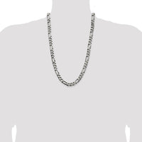 Sterling Silver 26" 9mm Figaro Chain Necklace with Lobster Clasp by Lumare Gioia