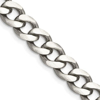 Sterling Silver 26" Antiqued 8.3mm Curb Chain Necklace by Lumare Gioia