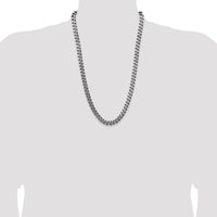 Sterling Silver 26" Antiqued 8.3mm Curb Chain Necklace by Lumare Gioia