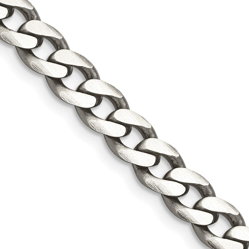 Sterling Silver 26" Antiqued Curb Chain with Lobster Clasp by Lumare Gioia