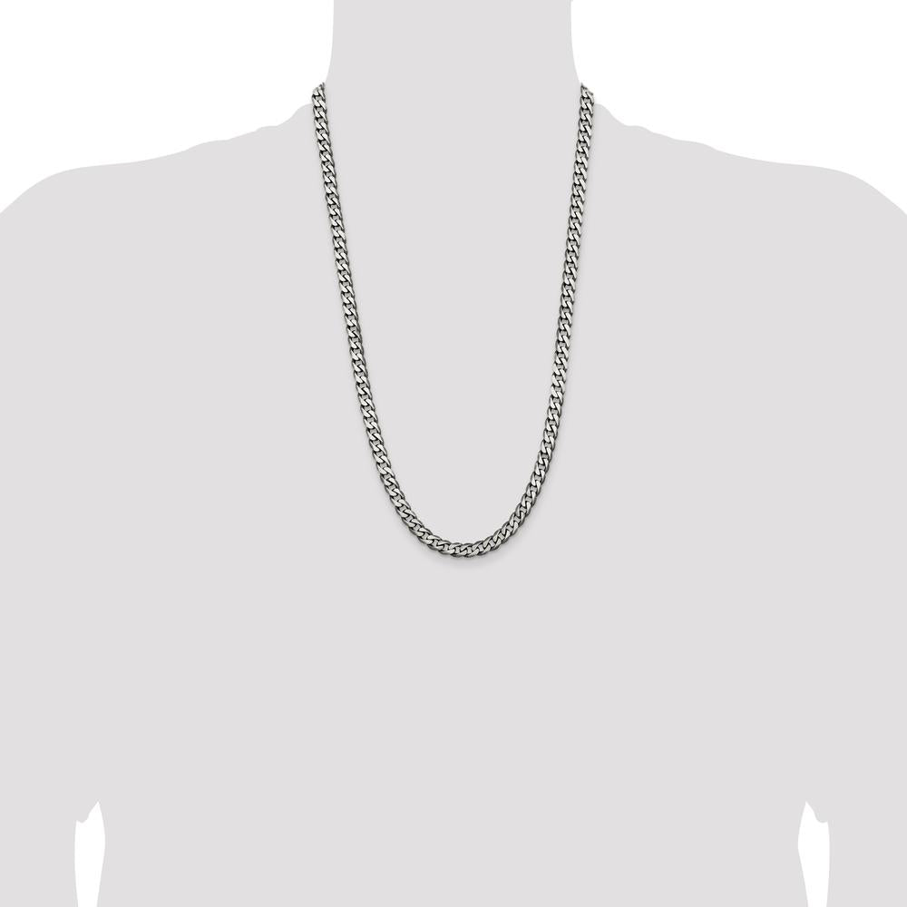 Sterling Silver 26" Antiqued Curb Chain with Lobster Clasp by Lumare Gioia