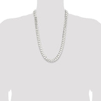 Sterling Silver 26" Beveled Curb Chain Necklace - 11.9mm Width by Lumare Gioia