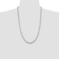 Sterling Silver 26" Box Chain Necklace - 3.75mm Width with Polished Finish and Lobster Clasp by Lumare Gioia