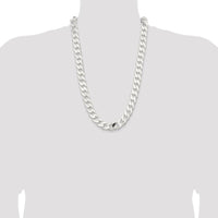 Sterling Silver 26" Curb Chain Necklace with Polished Finish and Lobster Clasp by Lumare Gioia