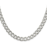 Sterling Silver 26" Curb Chain Necklace with Polished Pavé Texture and Lobster Clasp by Lumare Gioia