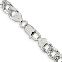 Sterling Silver 26" Curb Chain Necklace with Polished Pavé Texture and Lobster Clasp by Lumare Gioia