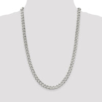 Sterling Silver 26" Curb Chain Necklace with Polished Pavé Texture and Lobster Clasp by Lumare Gioia