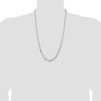 Sterling Silver 26" Diamond-Cut Cable Chain Necklace - 7.5mm Width by Lumare Gioia