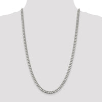 Sterling Silver 26" Diamond-Cut Curb Chain Necklace - 6mm Width by Lumare Gioia