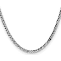 Sterling Silver 26" Diamond-Cut Curb Chain with Rhodium-Plating by Lumare Gioia