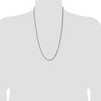 Sterling Silver 26" Diamond-Cut Curb Chain with Rhodium-Plating by Lumare Gioia