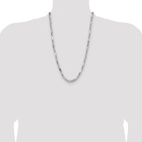 Sterling Silver 26" Diamond-Cut Figaro Chain - 4.75mm Width by Lumare Gioia