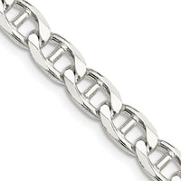 Sterling Silver 26" Diamond-Cut Flat Anchor Curb Chain - 6.5mm Width by Lumare Gioia