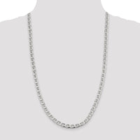 Sterling Silver 26" Diamond-Cut Flat Anchor Curb Chain - 6.5mm Width by Lumare Gioia