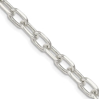 Sterling Silver 26" Diamond-Cut Long Link Cable Chain - 6.65mm Width by Lumare Gioia
