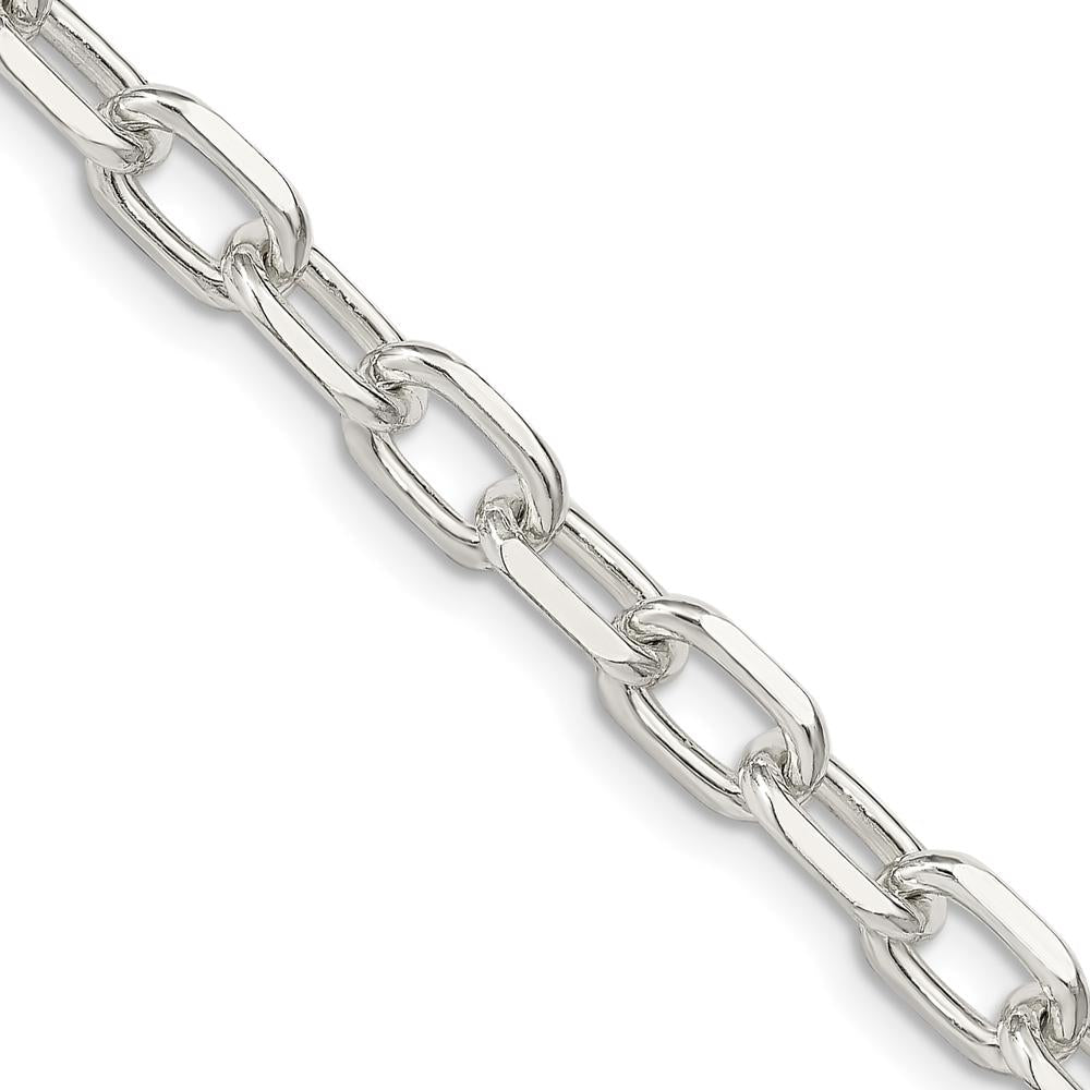 Sterling Silver 26" Diamond-Cut Long Link Cable Chain - 6.65mm Width by Lumare Gioia