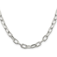 Sterling Silver 26" Diamond-Cut Long Link Cable Chain - 6.65mm Width by Lumare Gioia