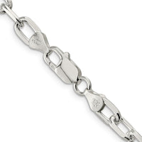 Sterling Silver 26" Diamond-Cut Long Link Cable Chain - 6.65mm Width by Lumare Gioia