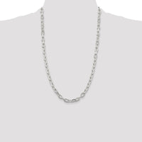 Sterling Silver 26" Diamond-Cut Long Link Cable Chain - 6.65mm Width by Lumare Gioia