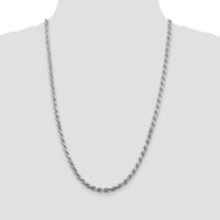 Sterling Silver 26" Diamond-Cut Rope Chain - 4.75mm Width by Lumare Gioia