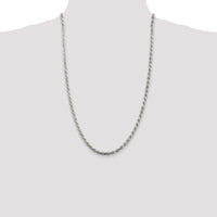 Sterling Silver 26" Diamond-Cut Rope Chain Necklace - 4.25mm Width by Lumare Gioia
