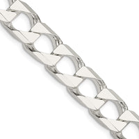 Sterling Silver 26" Diamond-Cut Square Curb Chain - 10.3mm Width by Lumare Gioia
