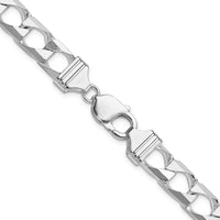 Sterling Silver 26" Diamond-Cut Square Curb Chain - 10.3mm Width by Lumare Gioia