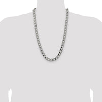 Sterling Silver 26" Diamond-Cut Square Curb Chain - 10.3mm Width by Lumare Gioia
