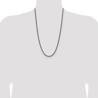 Sterling Silver 26" Diamond-Cut Square Franco Chain with Lobster Clasp - 3.1mm Thickness by Lumare Gioia