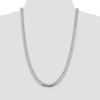 Sterling Silver 26" Domed Curb Chain - 7.8mm Width with Lobster Clasp by Lumare Gioia