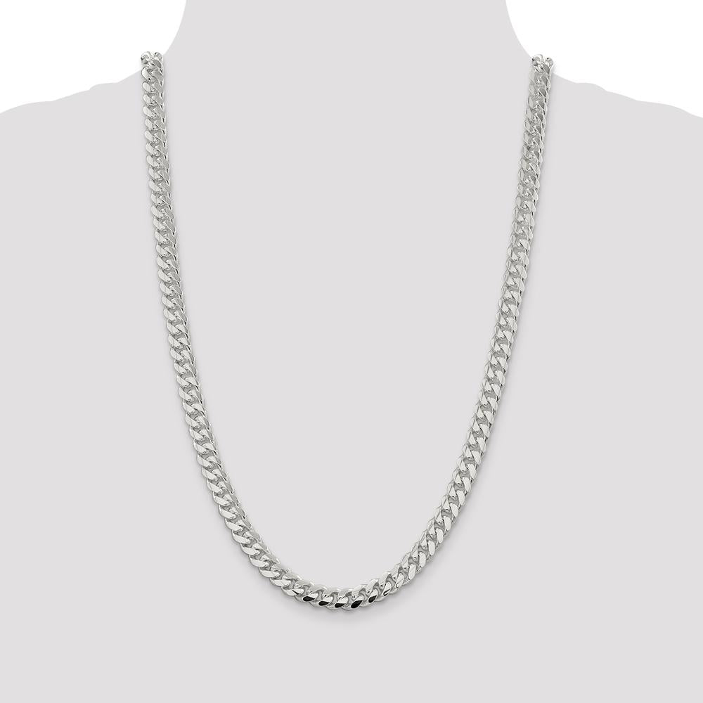 Sterling Silver 26" Domed Curb Chain - 7.8mm Width with Lobster Clasp by Lumare Gioia