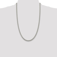 Sterling Silver 26" Domed Curb Chain Necklace with Diamond-Cut Links - Polished Finish by Lumare Gioia