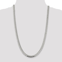 Sterling Silver 26" Domed Curb Chain with Diamond-Cut Texture - 7.35mm Width by Lumare Gioia