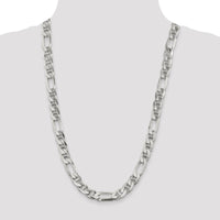 Sterling Silver 26" Figaro Anchor Chain Necklace - 10.65mm Width by Lumare Gioia