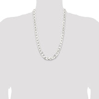 Sterling Silver 26" Flat Anchor Chain - 11.5mm Width, Polished Finish by Lumare Gioia