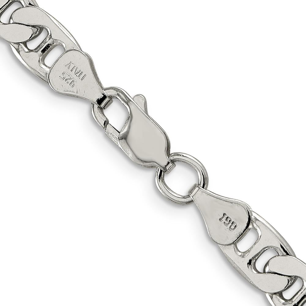 Sterling Silver 26" Flat Anchor Chain Necklace - 6.5mm Width by Lumare Gioia