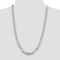 Sterling Silver 26" Flat Anchor Chain with Polished Finish - 9.95mm Width by Lumare Gioia